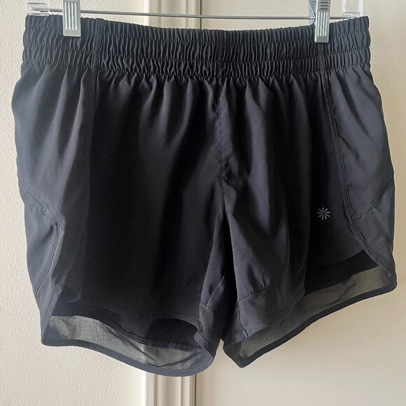 Athleta Mesh Race Run Short 4" Black Women’s Size Small - Picture 4 of 10